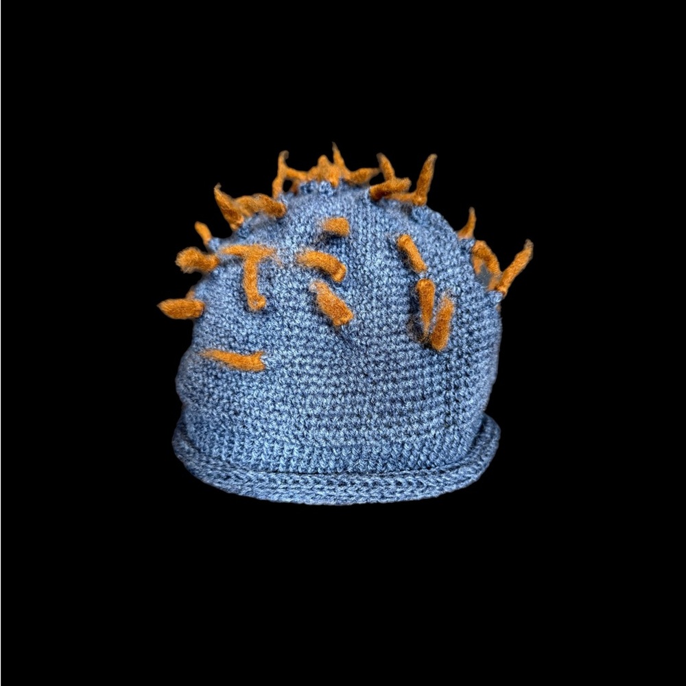 Hand Crafted Knitted Wool Winter Hat Kids Children One Size Crazy Sporadic Hairs